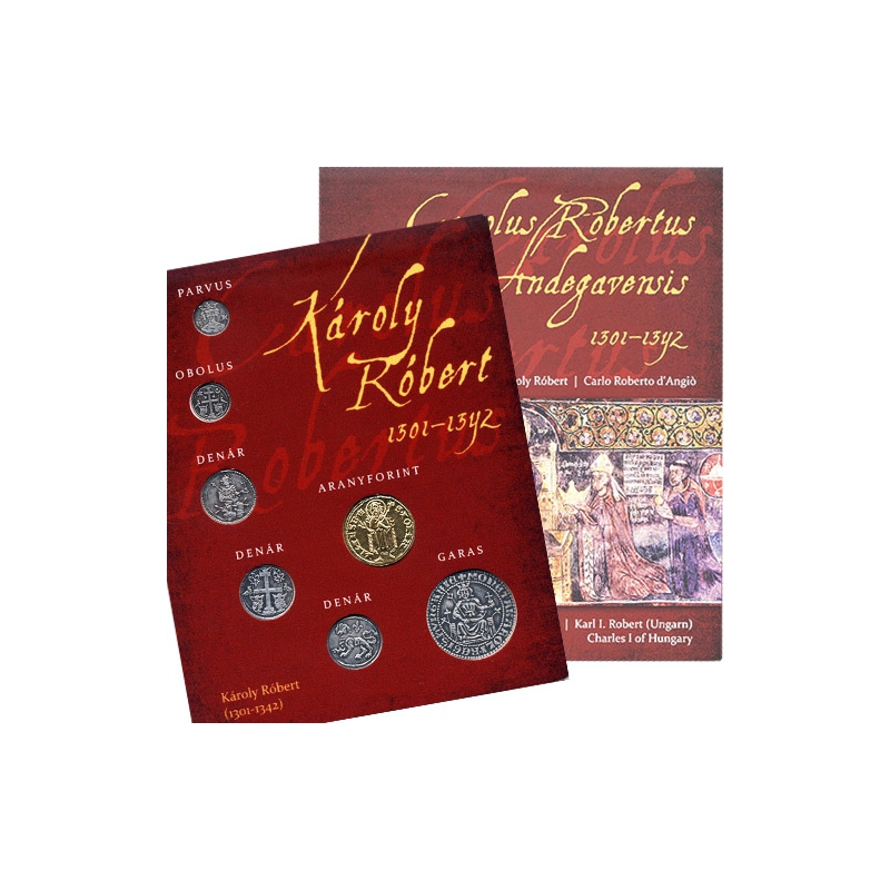 Sada mincí Karol Róbert (postriebrené a pozlátené repliky) Maďarská verzia