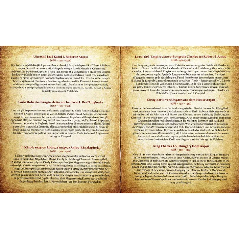 Sada mincí Karol Róbert (postriebrené a pozlátené repliky) Talianska verzia